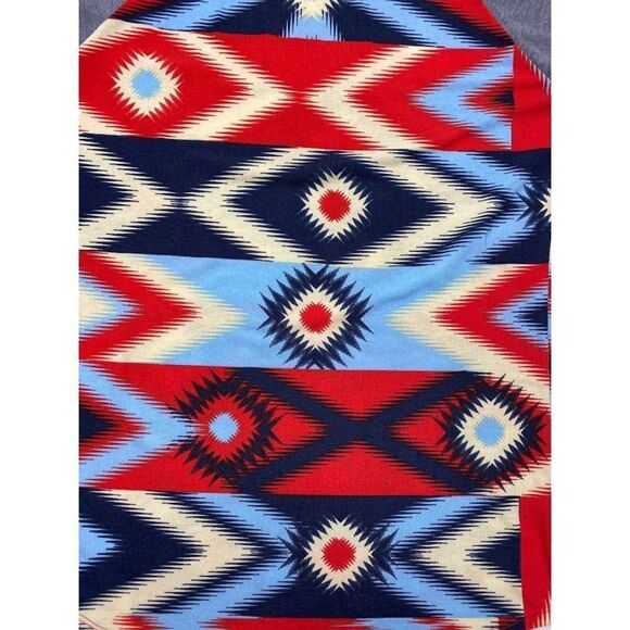 LuLaRoe Randy Gray Red Blue Aztec Southwestern Raglan Sleeve Sz XS NEW - Picture 4 of 7